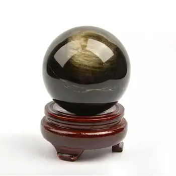 MOKAGY 60mm-70mm Naturale Rare Ostentative Argint Ochi de Obsidian Minge de Piatra Sferă de Cristal cu Suport 1 buc