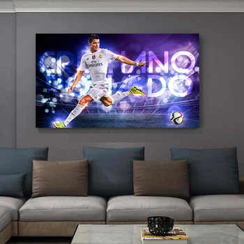 Jucător de fotbal Ronaldo Fotbal Steaua Panza Pictura Cuadros Postere si Printuri de Arta de Perete pentru Camera de zi Decor Acasă (Fara Rama)