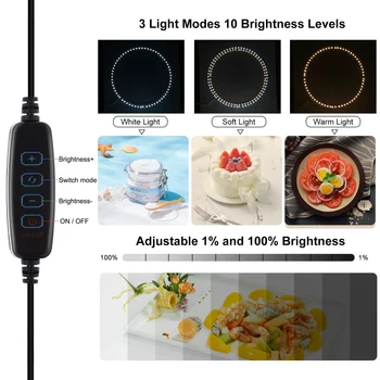 PULUZ 25/40cm LED Inel Estompat Lightbox 3 moduri de lumina Foto de Iluminat Studio de Fotografiere Cort Box & 6 x Dual-side Culoare Fundaluri