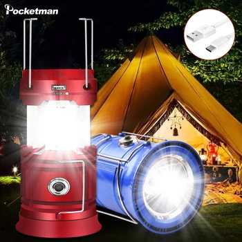 Solar LED Camping Lanternă Pliabil Lanterna de Urgenta de Noapte in aer liber Camping Gazon lampa felinar solar de încărcare