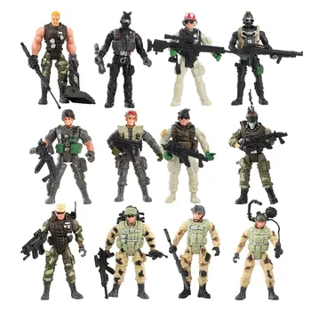 12 Pack Forțele Speciale de Lupta Armata SWAT Soldat Figurine cu Arme Militare și Accesorii (4-Inch)
