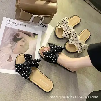 2021 nou arc purta papuci doamnelor moda de vara pantofi de plaja si sandale plate flash papuci