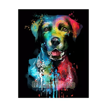 EASHRU Animale de Colorat Câine 5D Diamant Pictura cruciulițe Diamant Broderie Manual Complet Piața de Foraj Decor Acasă PT4399