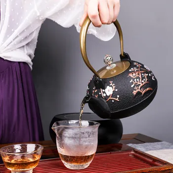 Japonez de Înaltă calitate Fonta Ceainic Plita cu Inducție Ceainic Cu Sita de Ceai Oolong Ceai, Cafea Filtru de Birou set de Ceai 1.2 L
