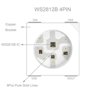 DC5V WS2812B RGB 10-1000PCS Chip de LED-uri 5050SMD Negru/Alb PCB WS2812 Individual Adresabile Chip Pixeli DC5V