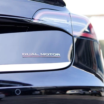 3D Dual Motor Decalcomanii de Masina din Spate Emblema Portbagaj Autocolant Insigna Decalcomanii pentru Tesla Model 3 2017-2020, Autocolant Decorativ