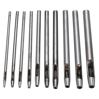 10buc Piele Pumn Gaura Gol Instrumente de Foraj Set de 0,5 mm-5 mm Curea de Piele Stantare Artizanat Ceas Trupa Puncher Pielărie