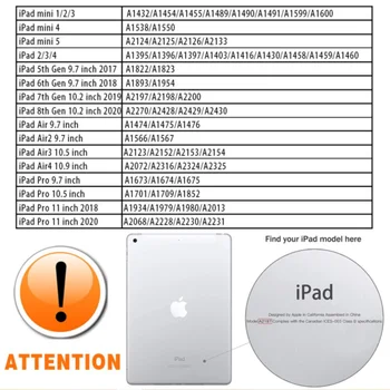 Tableta Caz pentru Apple IPad Pro 11/iPad 2 3 4/iPad (5/6/7/8-Gen)/Ai R( 1/2/3/4) Culoare Solidă din Piele Caz Acoperire Stand