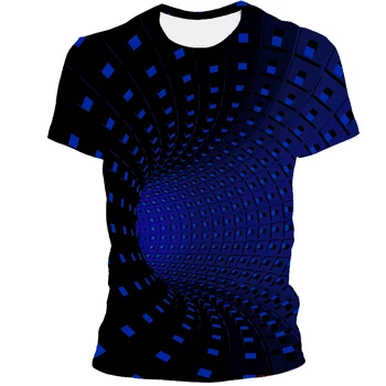 2021 3D imprimate T-shirt geometrice abstracte grafic haine Harajuku îmbrăcăminte pentru bărbați tricou pentru bărbați rotund gât de sus