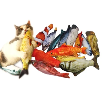 Animale de Companie 3D Moale de Pluș Creative Crap Formă de Pește Pisică Jucărie Cadouri Catnip Pește Umplut Perna Papusa de Simulare Joc Jucărie Picătură de Transport maritim