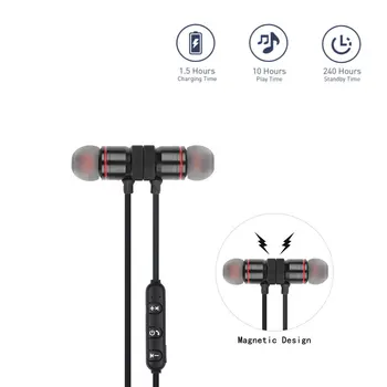 Wireless 5.0 Căști Sport de Susținere Magnetic Wireless căști Stereo Auriculare Muzica Metal Casti Cu Microfon Pentru Toate Telefoanele