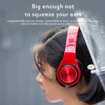 Casti Bluetooth Culoare LED-uri Over-Ear Cască Jocuri Sport Stereo fără Fir Căști Cu Microfon mp3 Player, Casti