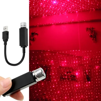 USB Alimentat Mini LED Acoperiș Masina Stele Noapte Lumini Laser Atmosfera Ambiantă Proiector Interior Vehicul Atmosfera Galaxy Lampa Decor