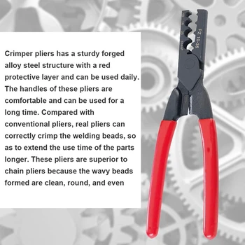 Crimper Clește de Sertizare Apăsați Tubulare, Clesti de Sertizare Clește de Cablu Instrument de Întreținere pentru Tubulare Terminal Pz 10-35 (Roșu)