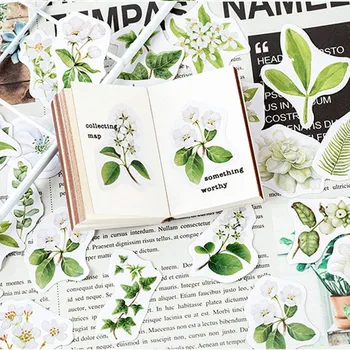 46pcs Gardenia Flori Proaspete DIY cutie scrapbooking autocolant plic Jurnal Eticheta de Papetărie
