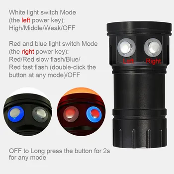 Portabil Scufundări Lanterna Super-Luminos Profesionale Scufundări rezistent la apa IPX8 Tactice Lampa Lanterna Pentru Scufundari Puternic