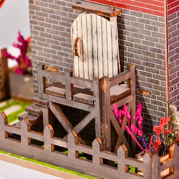 DIY Moară de vânt Cabana Casa de Păpușă de Lemn Kit Miniatura, cu Lumină de Mobilier casă de Păpuși Roombox Asamblat Jucarii pentru Adulti Cadouri