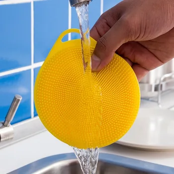 1 BUC Vas de Silicon Perie de Spalat Oala Tigaie Burete Scruber Bucătărie Perii de Curățare Legume Fructe Antibacterian Mucegai-Perie Gratuit