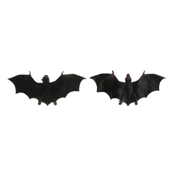 12 Piese Mini Negru De Plastic Bat Jucării Zburătoare Modele Animale Decor Acasă De Colectare