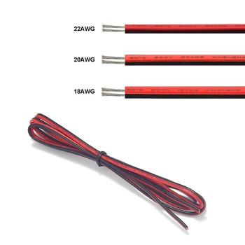 Cablu difuzor 2 Pin 22/20/18AWG Sârmă de Cupru Cositorit Electrice Cablu de Extensie Pentru 3528 2835 Benzi LED Driver JST Controler cu LED-uri