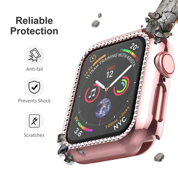 Sticla+Capac Pentru Apple Watch 6 caz 44mm 40mm iWatch 42mm 38mm bara de protectie Ecran diamant Protector Accesorii pentru seria 5 4 3 2 SE