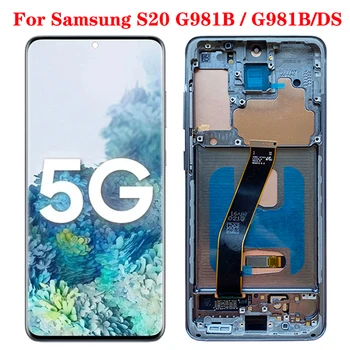 SUPER AMOLED G980F LCD Pentru Samsung Galaxy S20 5G Ecran Tactil Cu cadru Digitizer Asamblare 6.2 
