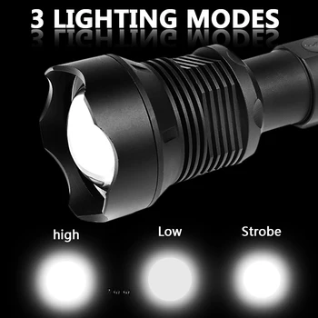 Super-Luminos XHP90.2 4-core de Înaltă Calitate Led-uri Lanterna Zooable Usb Exigibilă Torch 2* 18650 Acumulator 26650 Felinar pentru Camping