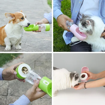 SHUANGMAO Câine de Companie Sticla de Apa Alimentator Bol de Apă Portabil Alimente Sticla de Animale de companie în aer liber, de Călătorie Potabilă Câine Boluri de Apă Castron pentru Câini