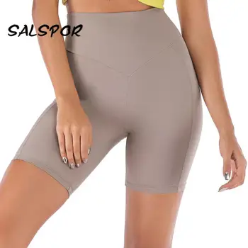 SALSPOR Genunchi-Lungime de Funcționare Femei Jambiere Talie Mare Antrenament Push-Up Legging Sală de Energie Activewear Colanti Femei Pantaloni Negri