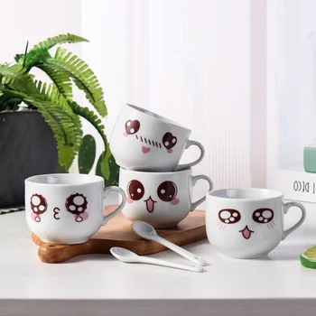 Creative ceramice cana de apa de desene animate ceașcă de cafea publicitate se deschide pentru a împinge cadou cana cana