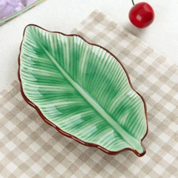 Farfurii Desert Jingdezhen Ceramică Placa Creative Gheață Crape Glazura Frunză Fel De Mâncare Japoneză Tacamuri Placa De Sushi Breloc Sos Fel De Mancare