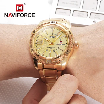 Top Brand de Lux NAVIFORCE Ceas de mana Barbati de Moda Sport din Oțel Inoxidabil Militare Impermeabil Cuarț Ceasuri de Aur Ceas Clasic