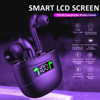Set cu cască bluetooth Wireless 5.0 IPX7 rezistent la apa si umiditate-dovada display LED HD built-in microfon stereo pentru iPhone