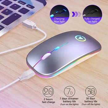 Mouse-ul fără fir Bluetooth Mouse de Calculator Gaming Tăcut Reîncărcabilă Ergonomic Mause Cu LED Backlit mouse-uri USB Pentru PC, Laptop