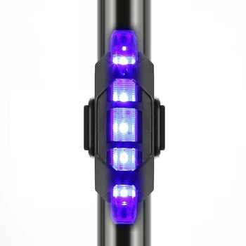 Biciclete Biciclete Bicicleta Stop cu 5 LED-uri 4 Moduri de MTB USB Reîncărcabilă Fata Spate Lampă în aer liber, Ciclism Lumina de Avertizare Accesorii pentru Biciclete