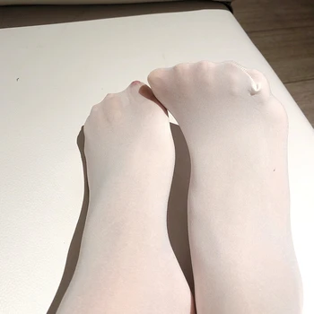 Mozaic Chilot deschis picioare sexy 15D+40D gri alb ciorapi subțiri de culoare de contrast