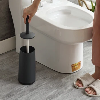Plastic Perie de Toaletă, Dulap Portabil Castron Perie cu Baza de Curățare de uz Casnic Instrumente pentru Toaletă, Negru 2020 Nou-veniți