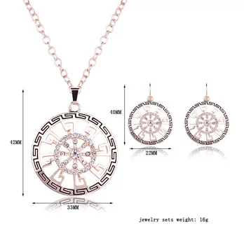 Dshou58 Noua moda retro accesorii set de două piese din aliaj de galvanizare încrustat set de bijuterii de cristal