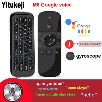 Yitukeji M8 Aer Mouse-ul Google Voice Control de la Distanță De 2,4 G Mini Tastatura Wireless IR de Învățare Gyro Pentru Android TV Box PC, HTPC