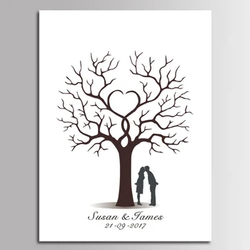 Noi DIY Nunta Carte de Oaspeti Amprenta Copac Panza Pictura Copil de Dus Cartea de Oaspeți Semnătura Petrecere de Nunta Decor Alternative