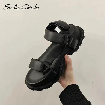 Zâmbet Cerc sandale Femei Balerini pantofi Platforma 2021 moale Confortabil Casual Plaja Rotund toe student sandale de Doamnelor