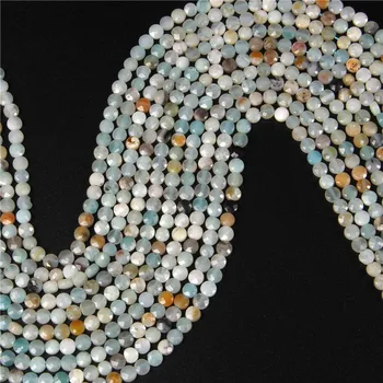 Piatra naturala, Margele de 4mm 6mm Rotund Tăiat Fațete Monedă Forma Naturală Amazonite Margele pentru Bijuterii DIY Colier Bratara