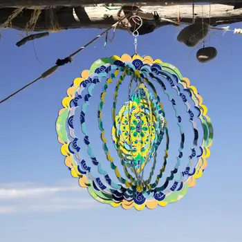 Văduva Agățat de Rotație Vânt Chime 3D Dinamic Metal Wind Spinner din Otel Inoxidabil Colorat Acasă Decor Gradina