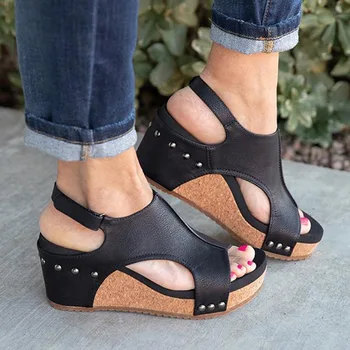 Fierbinte de vânzare sandale femei cu pantă tocuri cizme de vara pentru femei