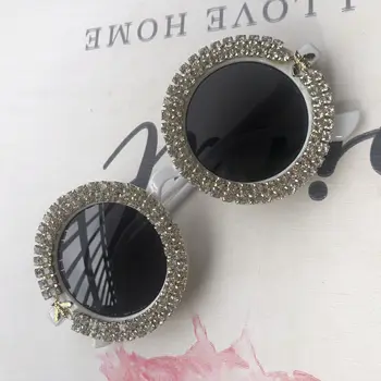 ZAOLIHU Diamant Rotund ochelari de Soare pentru Femei Oglindă Lentile Mici Designer de Flori Superb Ochelari de Soare Vintage Cristal Moda Ochelari