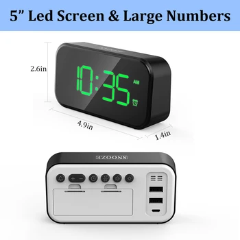 Ceas Digital de Alarmă Reglabil Luminozitatea LED Ceas Deșteptător USB de Încărcare 12/24Hr Snooze Ceas Pentru Birou Noptiera Dormitor