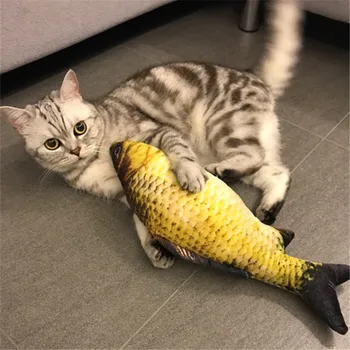 Cat realist Pește Jucărie Catnip cu Menta Umplute de Animale Interactive de Mestecat Juca 20cm Pește Jucării Pentru Pisici, Catelus de Companie Mestecat Musca Jucarii