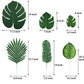 90Pcs Artificiale Plante Tropicale Monstera Frunze de Palmier Simulare Frunze Pentru Tema Hawaiian Party Decor Acasă Grădină Fals Frunze