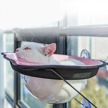 Pisicile Hamac Odihnă Scaun economie de Spațiu Fereastră Montat Stinghii Pisoi Transparent Pat Agățat cu 4 ventuze