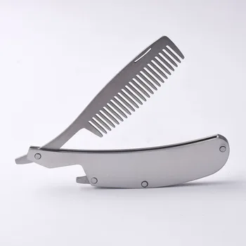 Omul Cap De Ulei Multifunctional Portabil Din Oțel Inoxidabil Barba Grijă Instrument Profesional Mustață Pliere Pieptene Grooming Hair Styling